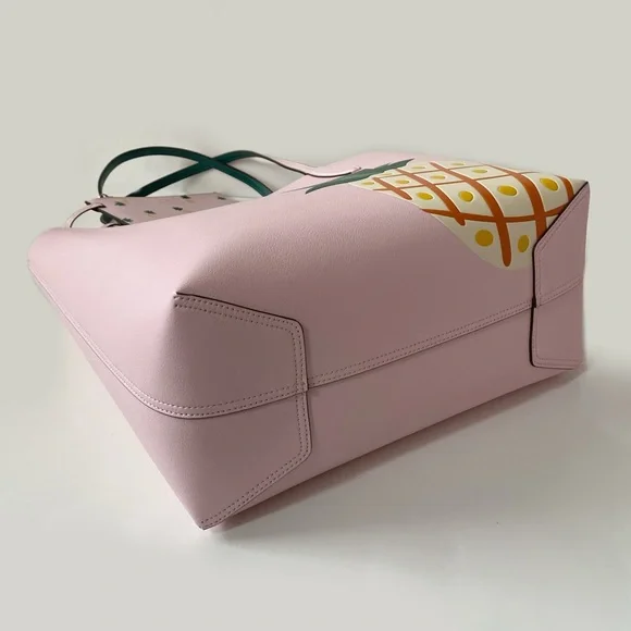 ♠️Kate Spade Colada Pineapple Graphic Large Tote Bag Pink Multi NWT - Picture 6 of 12